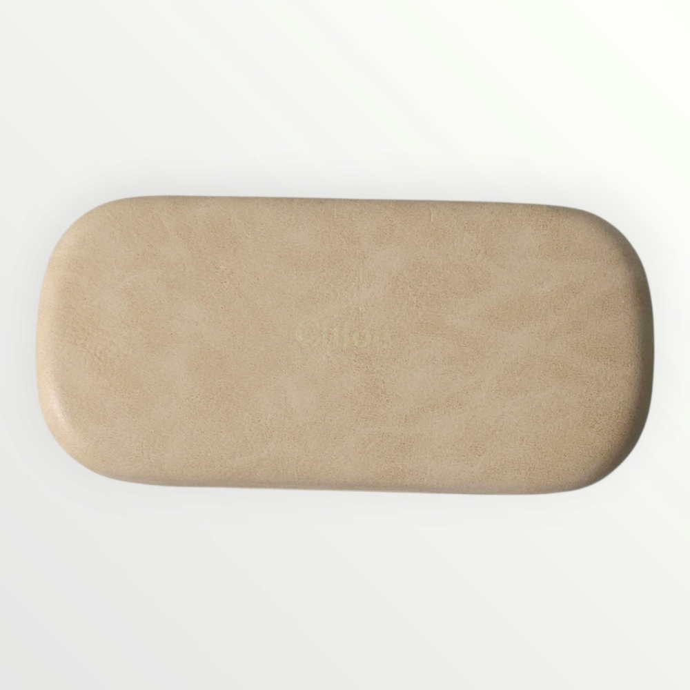 Chloé Beige Eyeglass Case Designer Sunglass Hard Shell Protective Travel Case